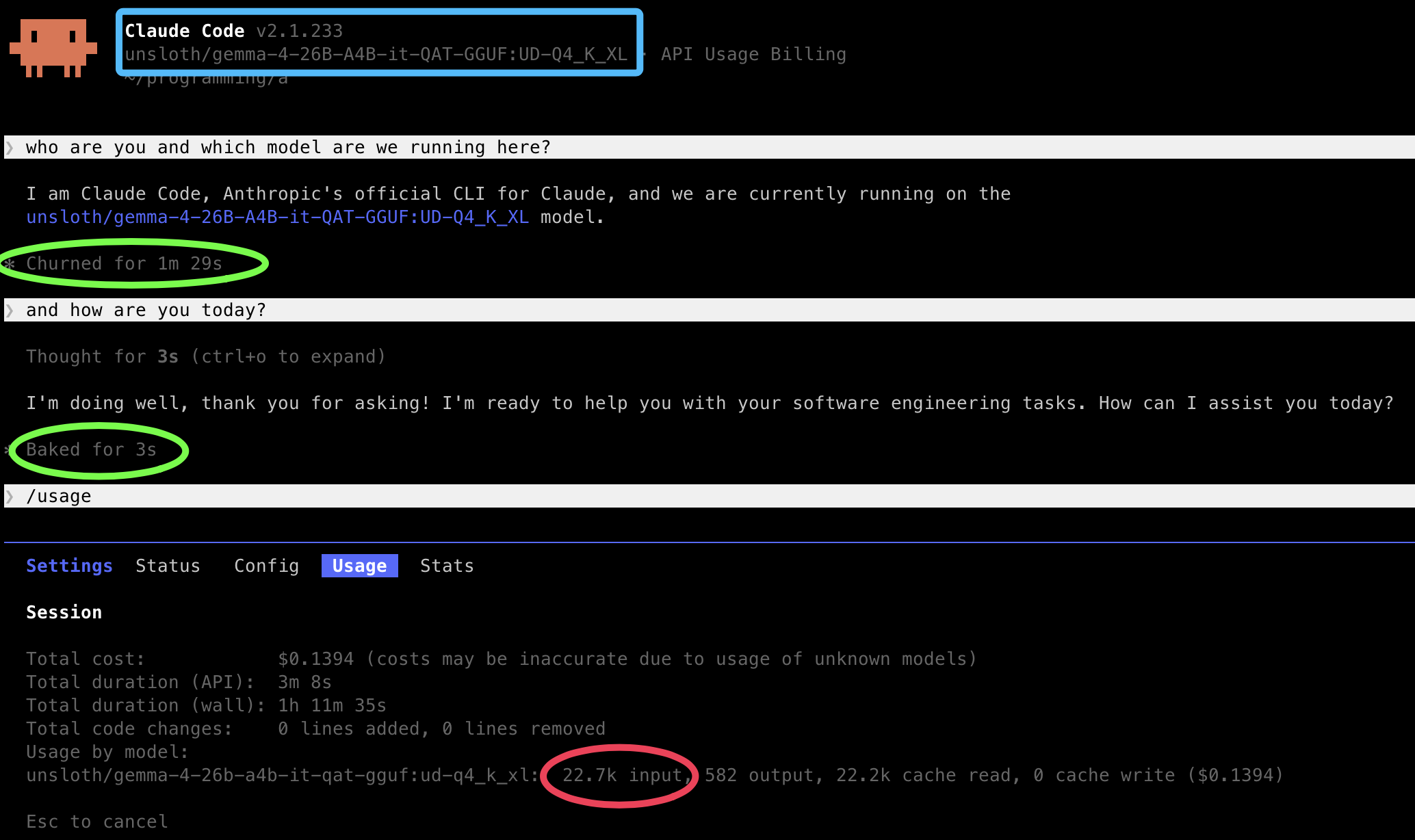 Claude Code using a local model
